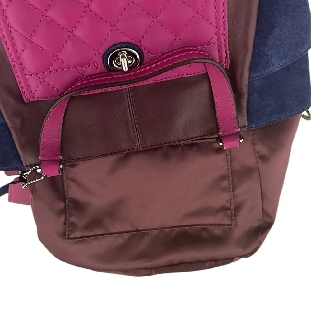 Coach Park Mini Leather Suede Satchel Color Block Quilted #F49865 New With Tags - Picture 8 of 16